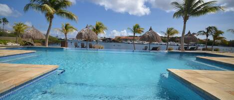 2 outdoor pools, pool umbrellas, sun loungers