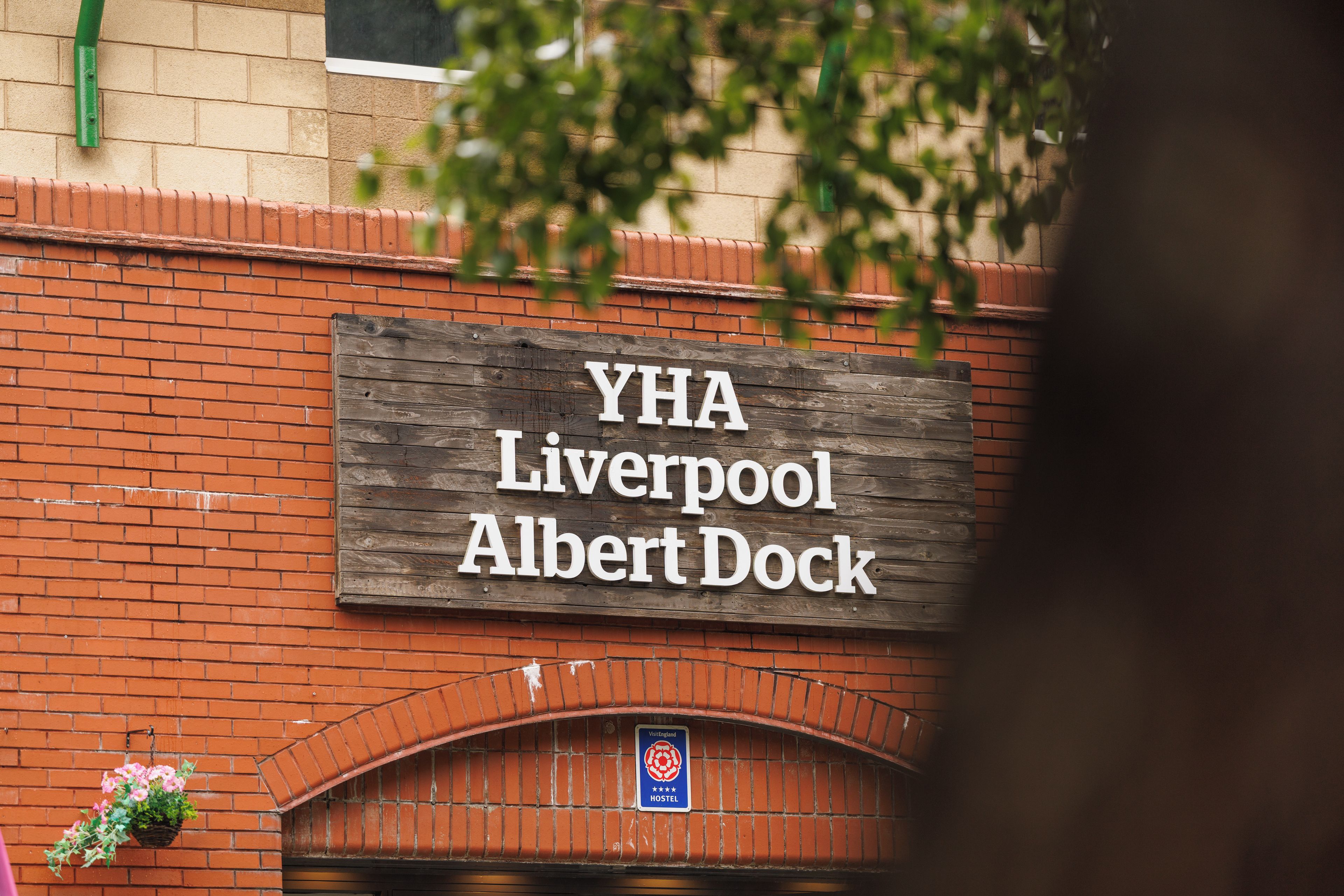 A sign for YHA Liverpool Albert Dock.