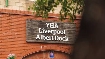 A sign for YHA Liverpool Albert Dock.