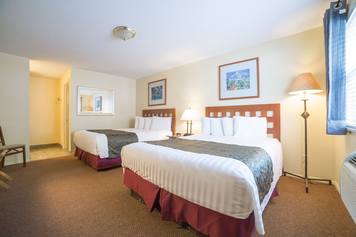 classic room, 2 queen beds | blackout curtains, iron/ironing board, free wifi, bed sheets