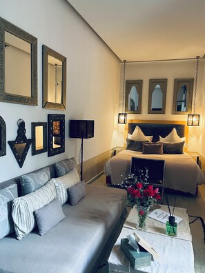 Habitación doble de diseñador, 1 habitación (Toubkal) | Sábanas de algodón egipcio y ropa de cama de alta calidad 