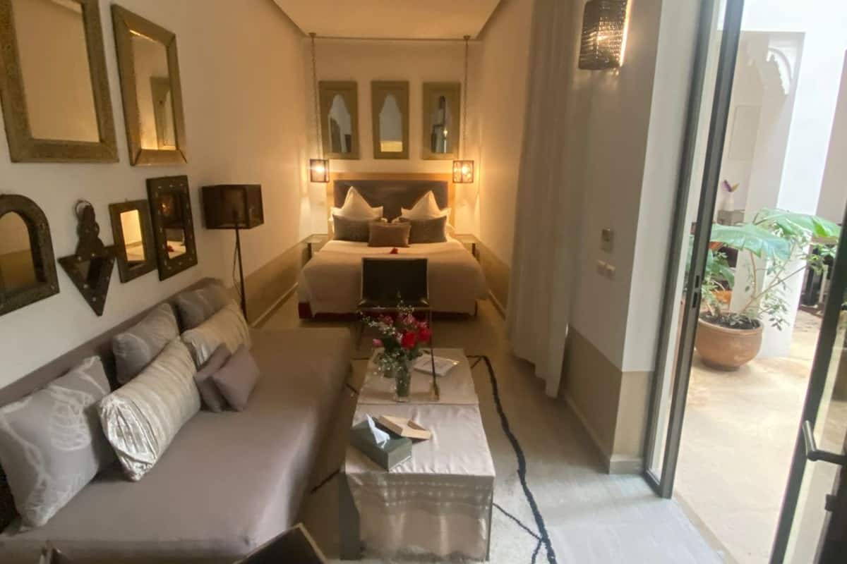 Design tweepersoonskamer, 1 slaapkamer (Toubkal) | 1 slaapkamer, lakens van Egyptisch katoen, luxe beddengoed
