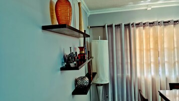 Design Apartment, 2 Bedrooms, Non Smoking, Kitchen | Living area | 50-inch flat-screen TV with cable channels, TV, DVD player