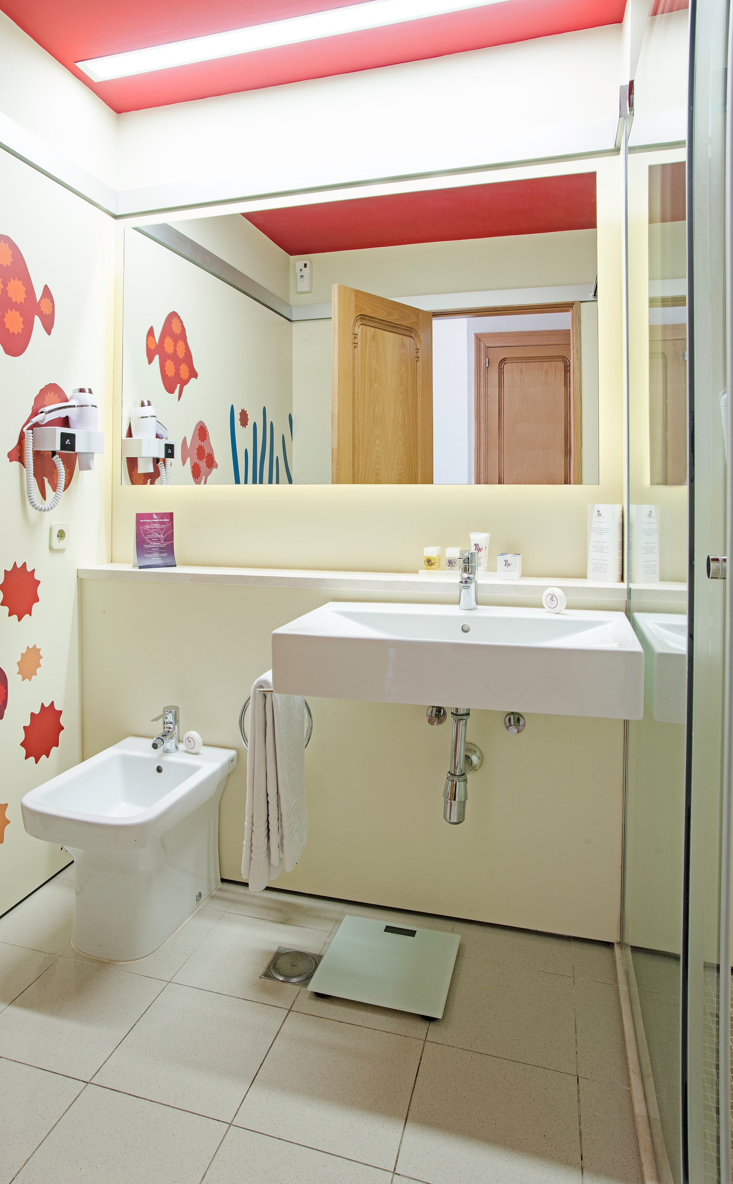 free toiletries, hair dryer, towels