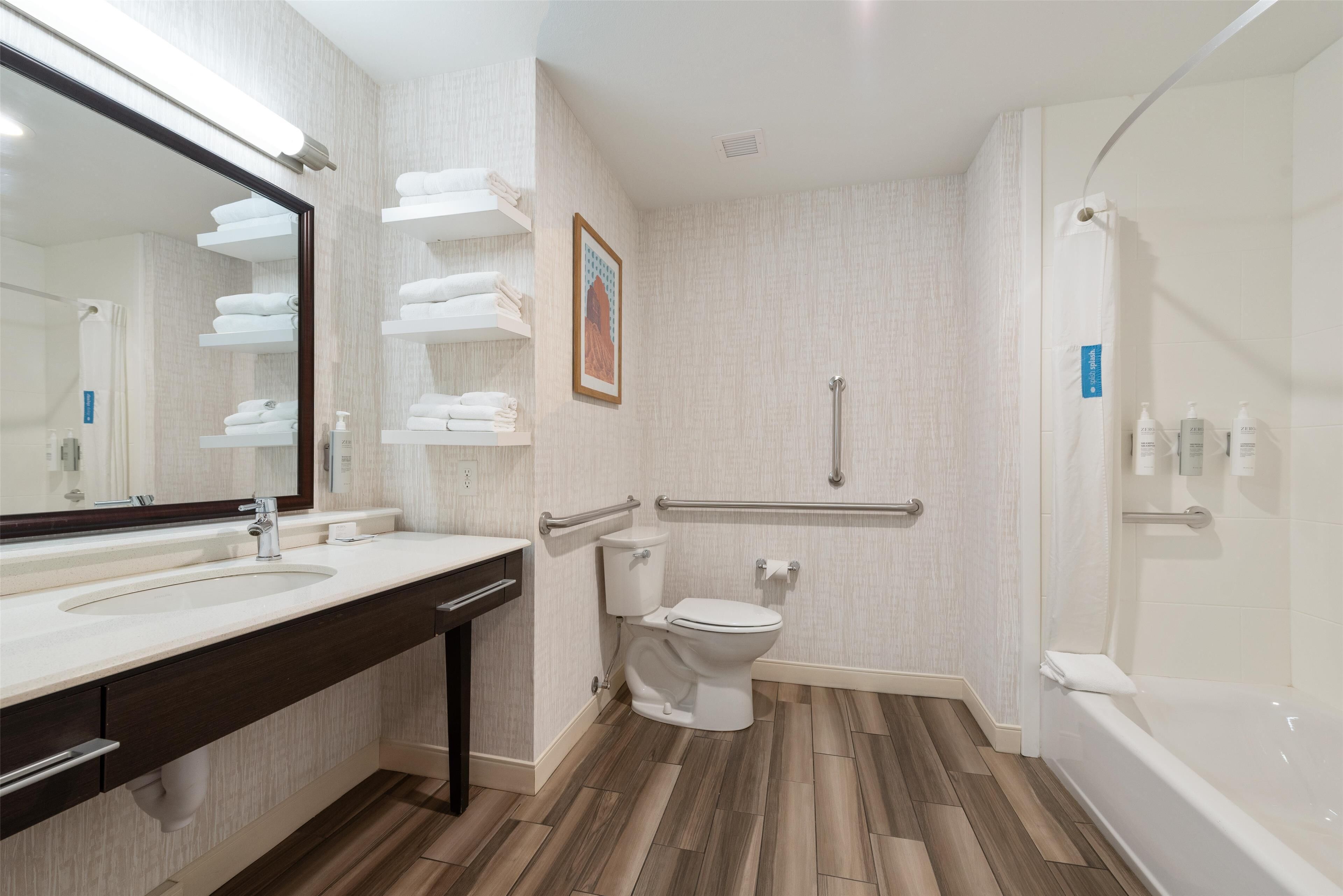 room, 2 queen beds, accessible, bathtub | bathroom shower