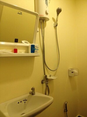 Standard Double Room (Fan) | Bathroom | Shower, free toiletries, hair dryer