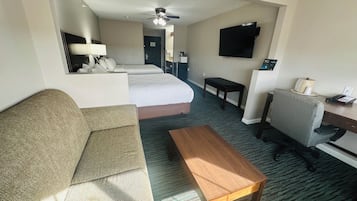 Suite, 2 Queen Beds | Premium bedding, desk, laptop workspace, blackout curtains