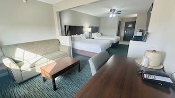 Suite, 2 Queen Beds | Premium bedding, desk, laptop workspace, blackout curtains