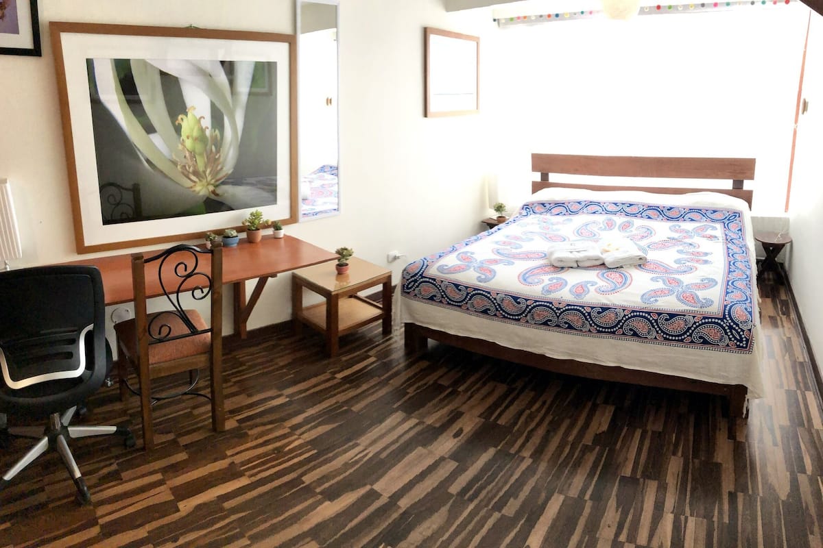 Kamar Double Deluks, kamar mandi pribadi, pemandangan kebun | Brankas, didekorasi berbeda-beda, dan meja kerja
