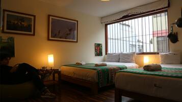 Deluxe Double Room, 2 Queen Beds, Shared Bathroom | In-room safe, individually decorated, desk, laptop workspace