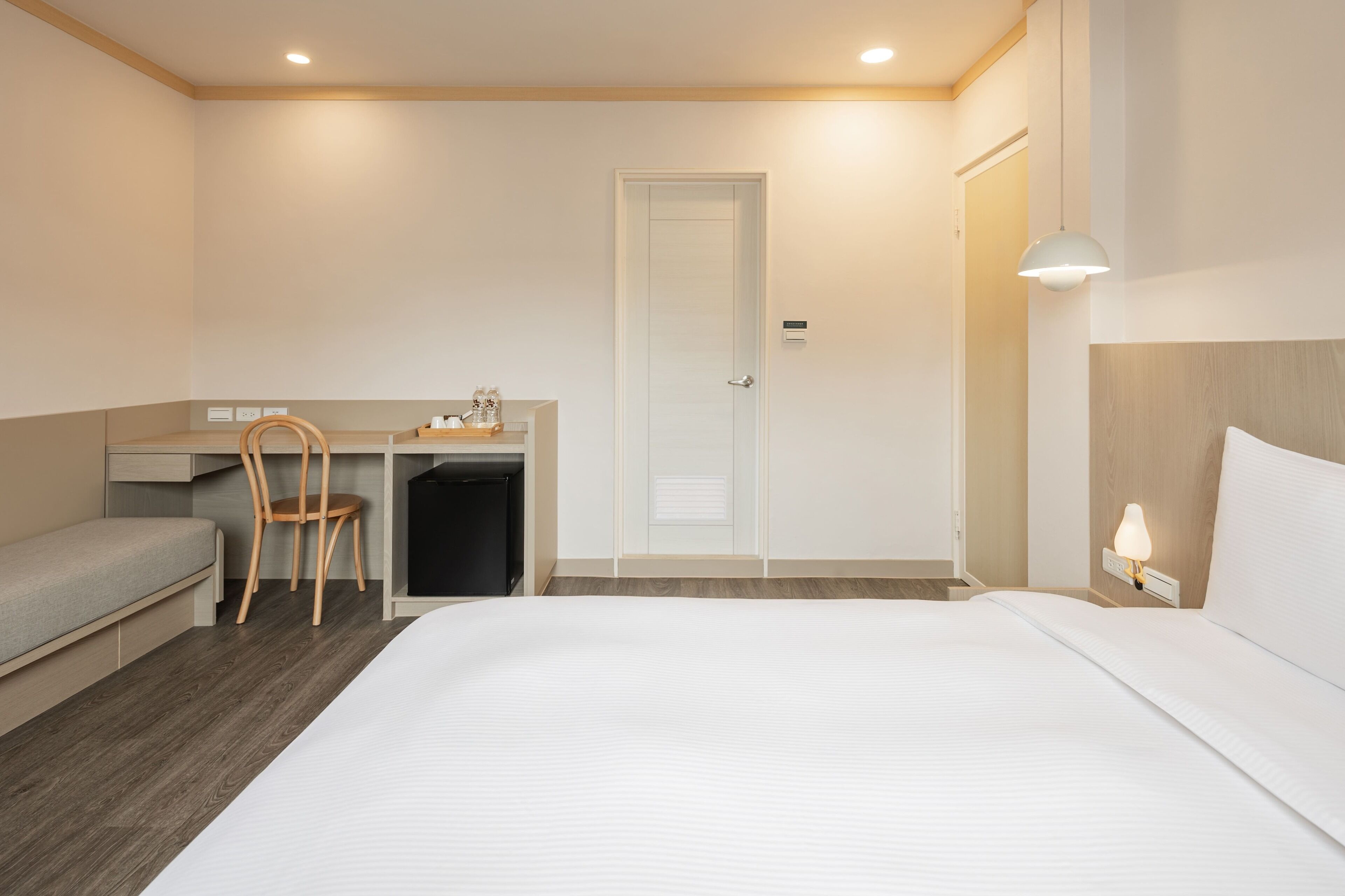 elite double room, no windows | living area | lcd tv