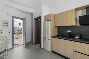 Fridge, oven, stovetop, espresso maker