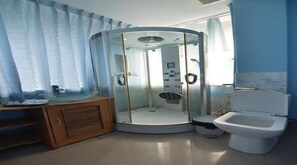 Superior-dobbeltværelse - byudsigt | Badeværelse | Bruser, gratis toiletartikler, hårtørrer, hjemmesko