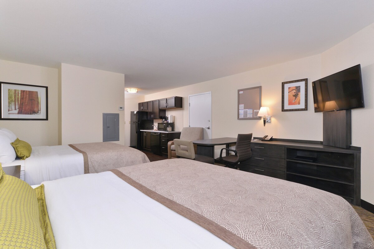 Studio Suite, 2 Queen Beds | In-room safe, desk, blackout drapes, iron/ironing board