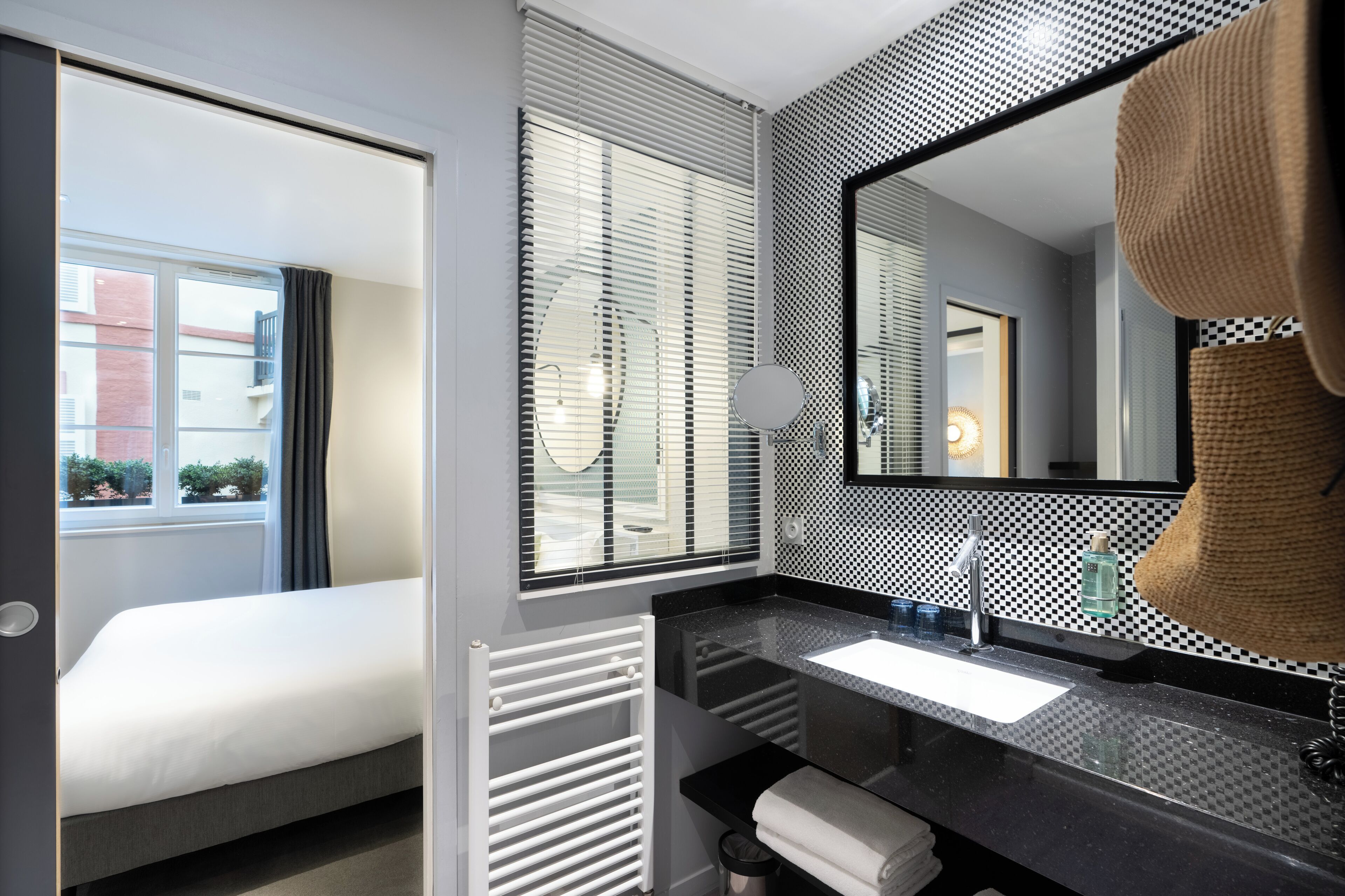 premium suite, 1 king bed with sofa bed | bathroom | shower, eco-friendly toiletries, hair dryer, towels