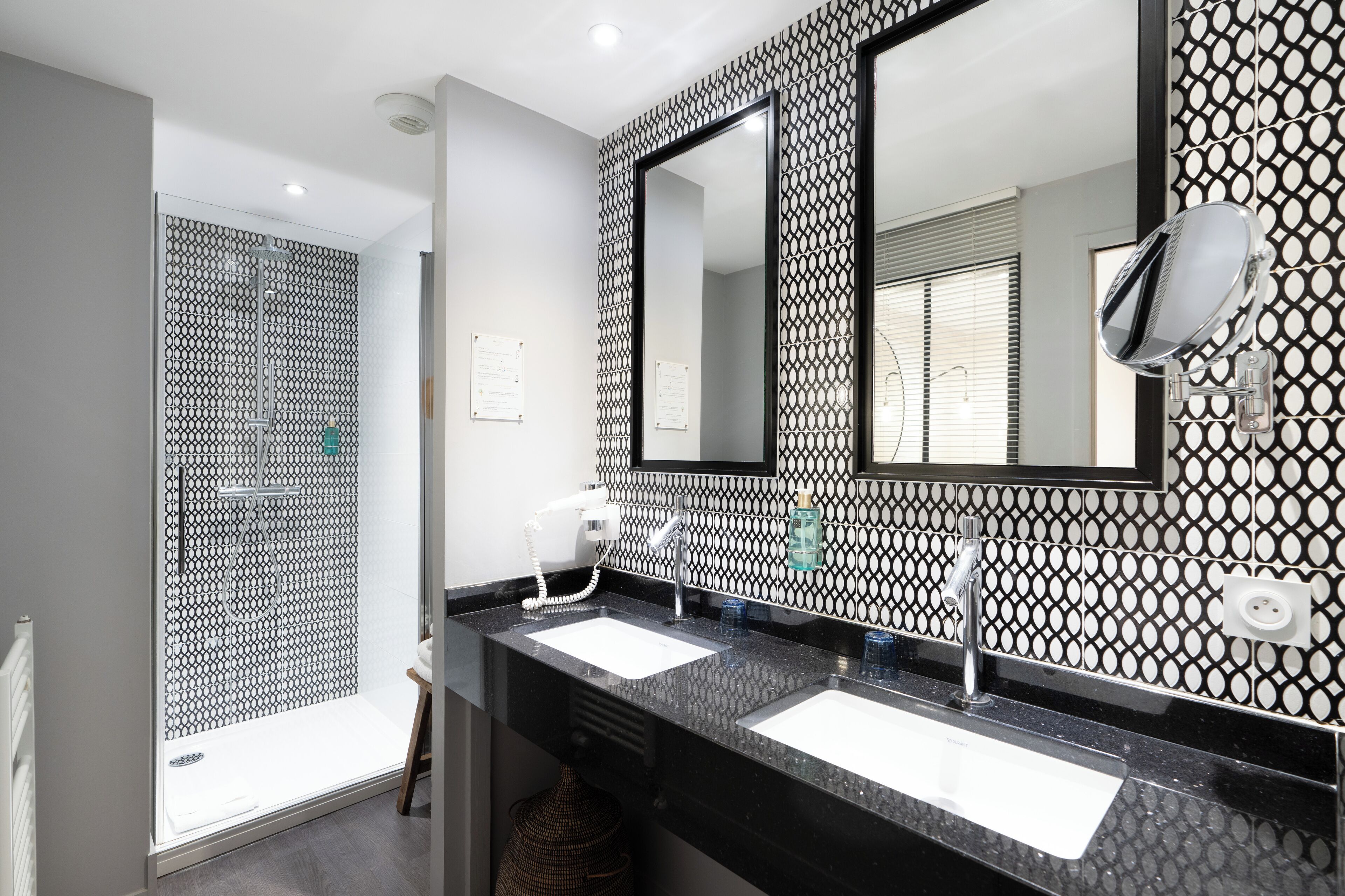 premium suite, 1 king bed with sofa bed | bathroom | shower, eco-friendly toiletries, hair dryer, towels