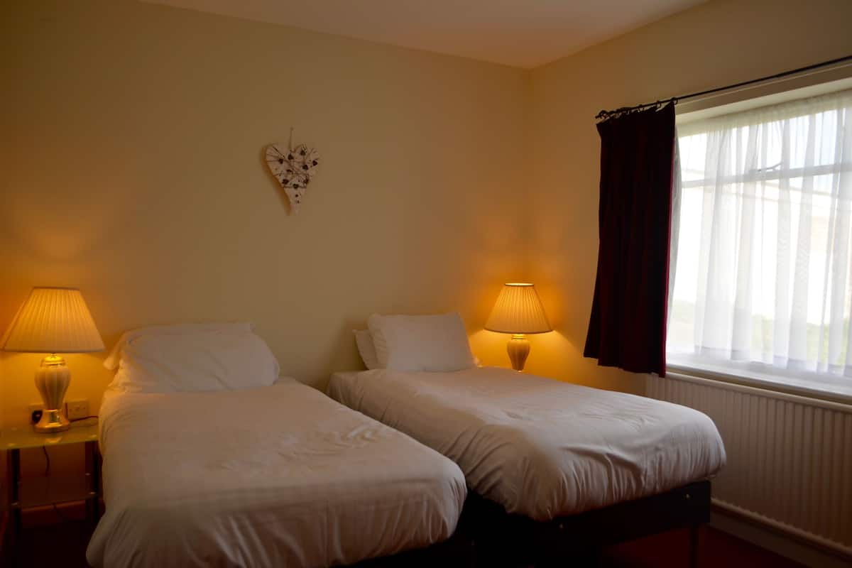 Blackout drapes, bed sheets