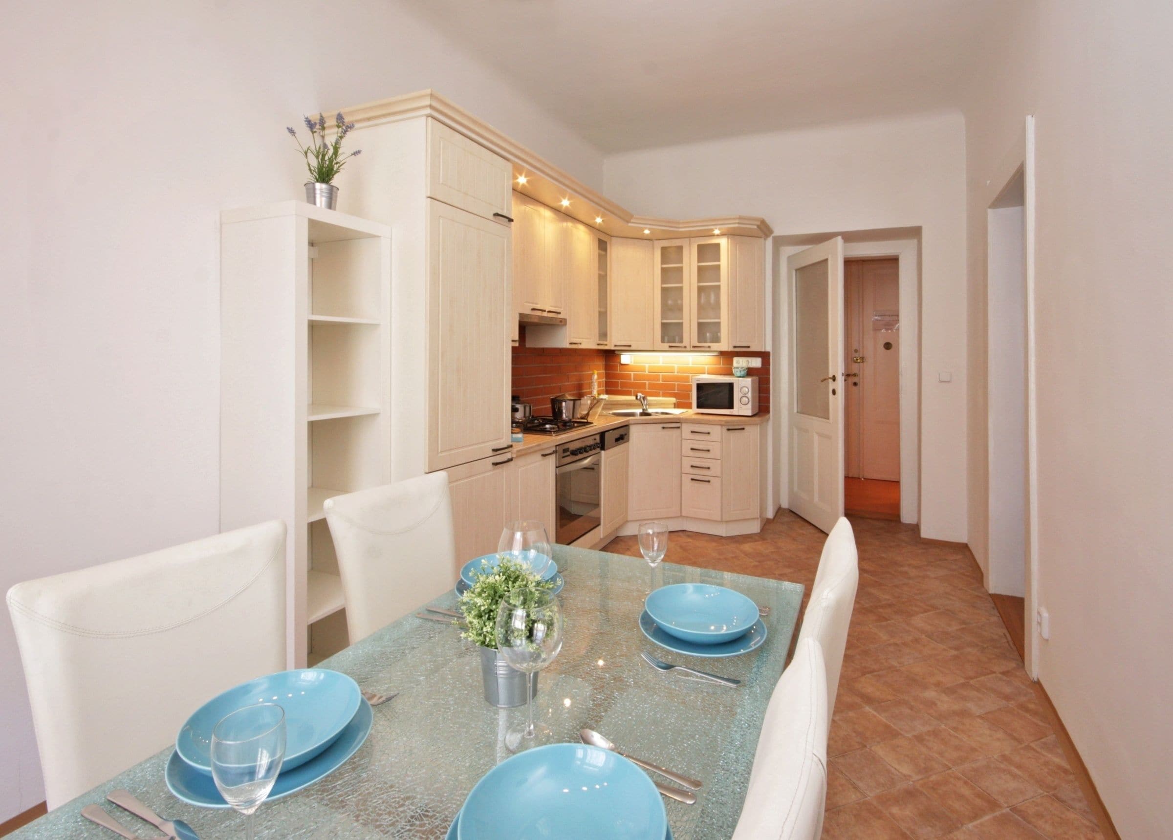 One Bedroom Apartment | Private kitchen | Fridge, microwave, stovetop, dishwasher