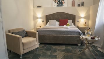 Panoramic Suite, 1 Bedroom, Terrace, Sea View (Temples view) | 1 bedroom, Frette Italian sheets, premium bedding, down comforters