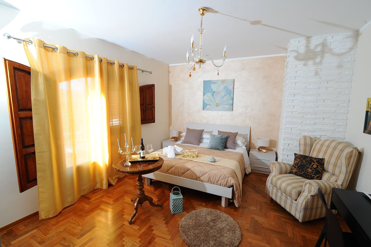 Chambre Ălite, 1 lit double, terrasse, vue mer (Giunone, Temples view)