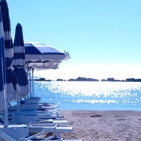 Beach nearby, sun loungers, beach umbrellas, beach towels