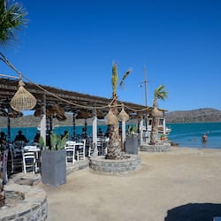 On the beach, beach bar