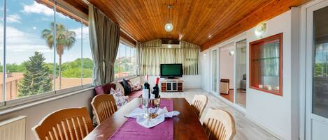 Apartment, 2 Bedrooms | Living area | LCD TV, heated floors