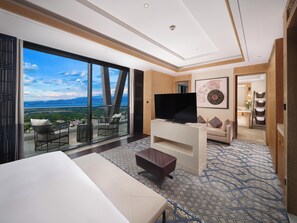 Deluxe-Zimmer, 1 King-Bett, Seeblick | Wohnbereich