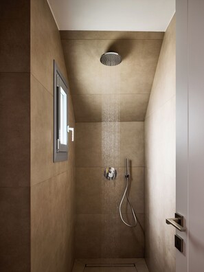 Deluxe Suite Pool Side | Bathroom | Shower, free toiletries, hair dryer, bathrobes - Gerani Suites Sifnos (Sifnos)