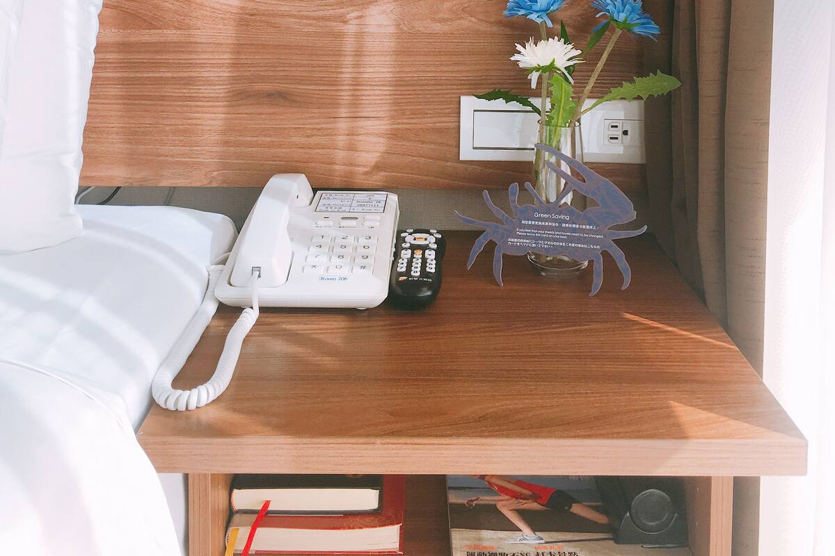Desk, blackout drapes, WiFi (free), bed sheets