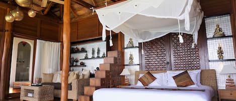 Deluxe villa, uitzicht op strand (Beach) | Luxe beddengoed, een kluis op de kamer, gratis wifi, beddengoed