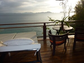 Utsikt mot strand/hav