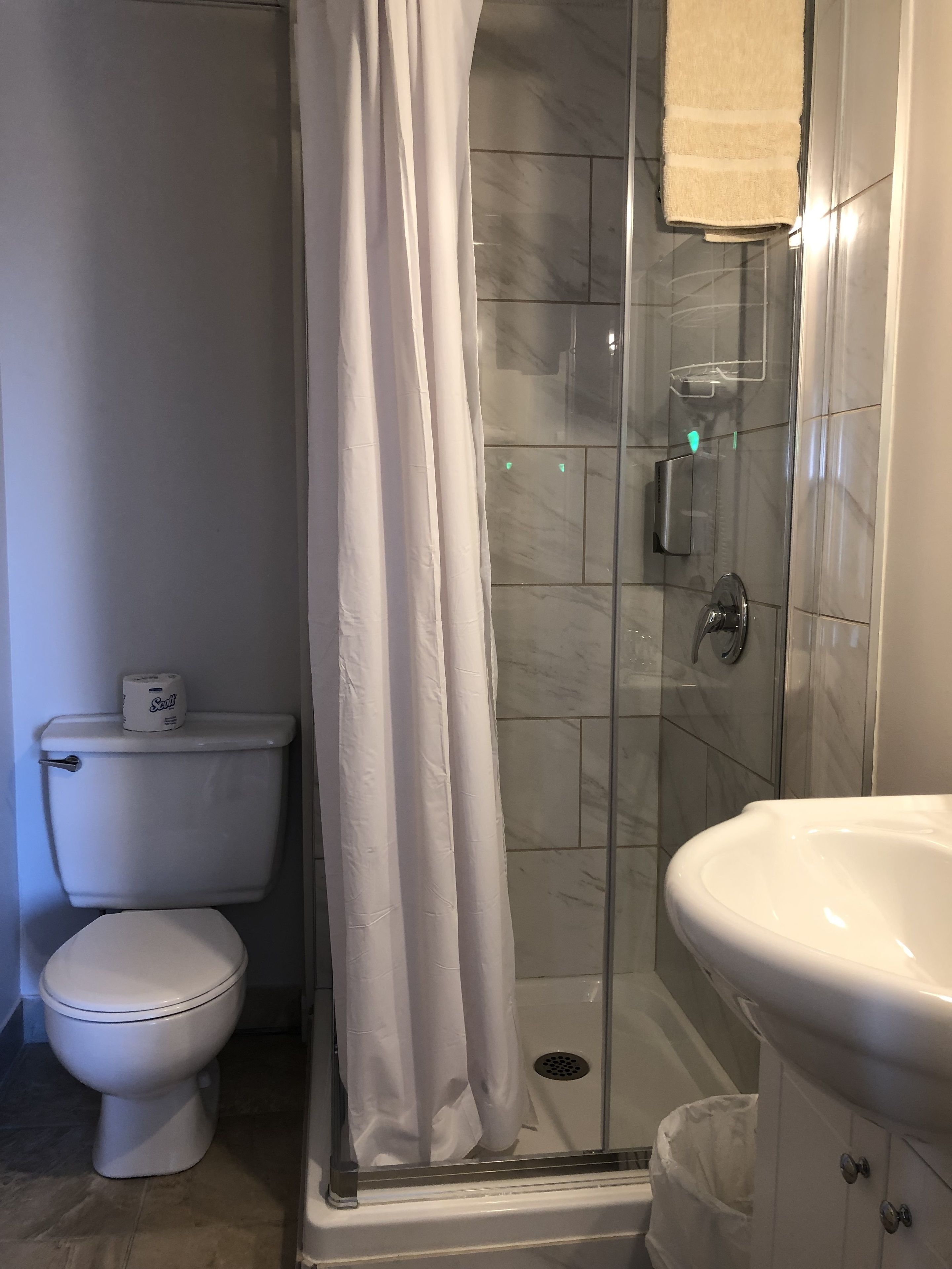 standard room, 1 double bed | bathroom | combined shower/bathtub, free toiletries, hair dryer, towels