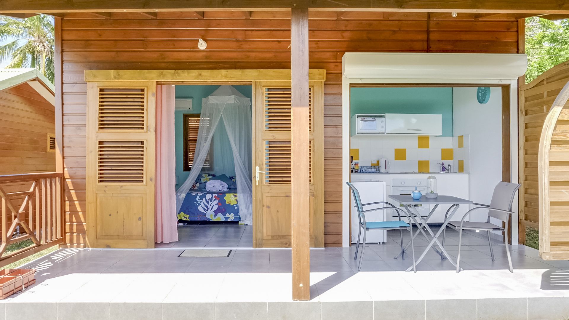 Traditional Chalet, 1 Double Bed, Sea View | Terrace/patio