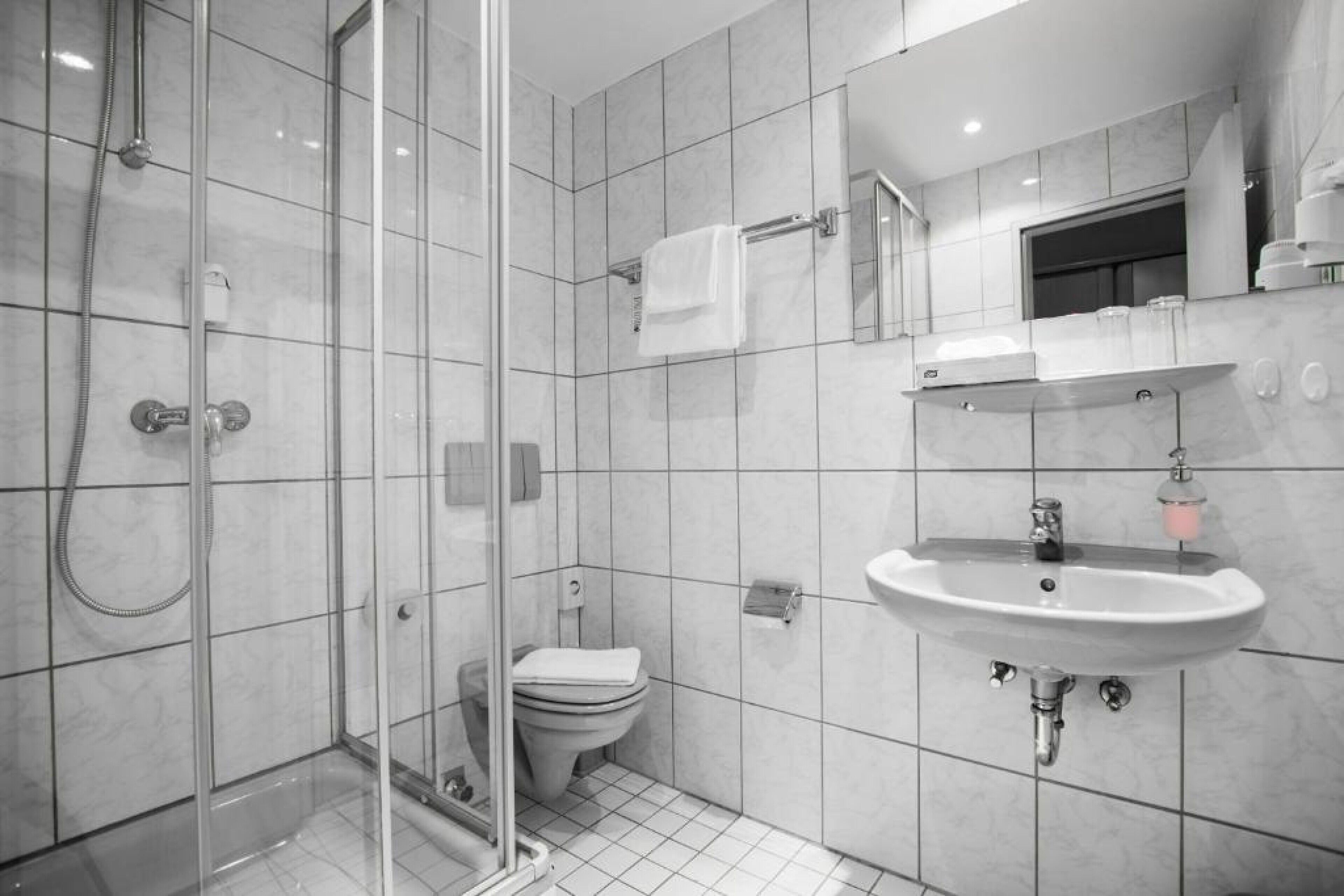 standard double room, 1 double bed | bathroom | shower, hair dryer, towels, soap