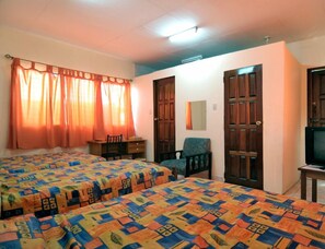 Habitación triple | Escritorio, tabla de planchar con plancha, camas extra y wifi gratis