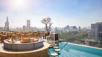 Outdoor pool, open 6:00 AM to 8:00 PM, sun loungers