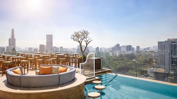 Outdoor pool, open 6:00 AM to 8:00 PM, sun loungers