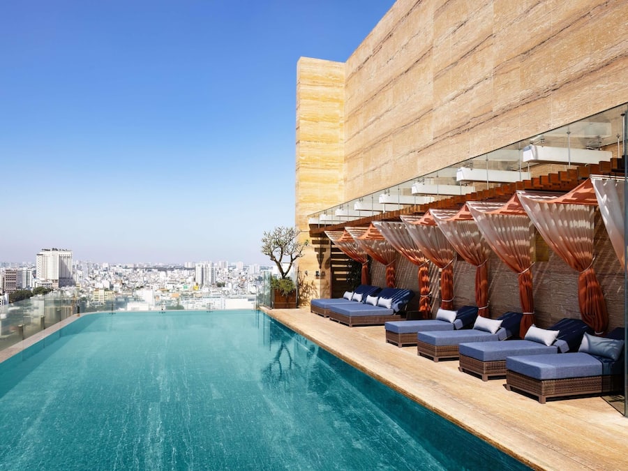 Outdoor pool, open 6:00 AM to 8:00 PM, sun loungers