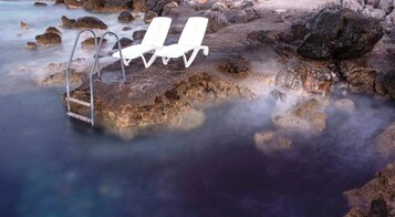 On the beach, fishing