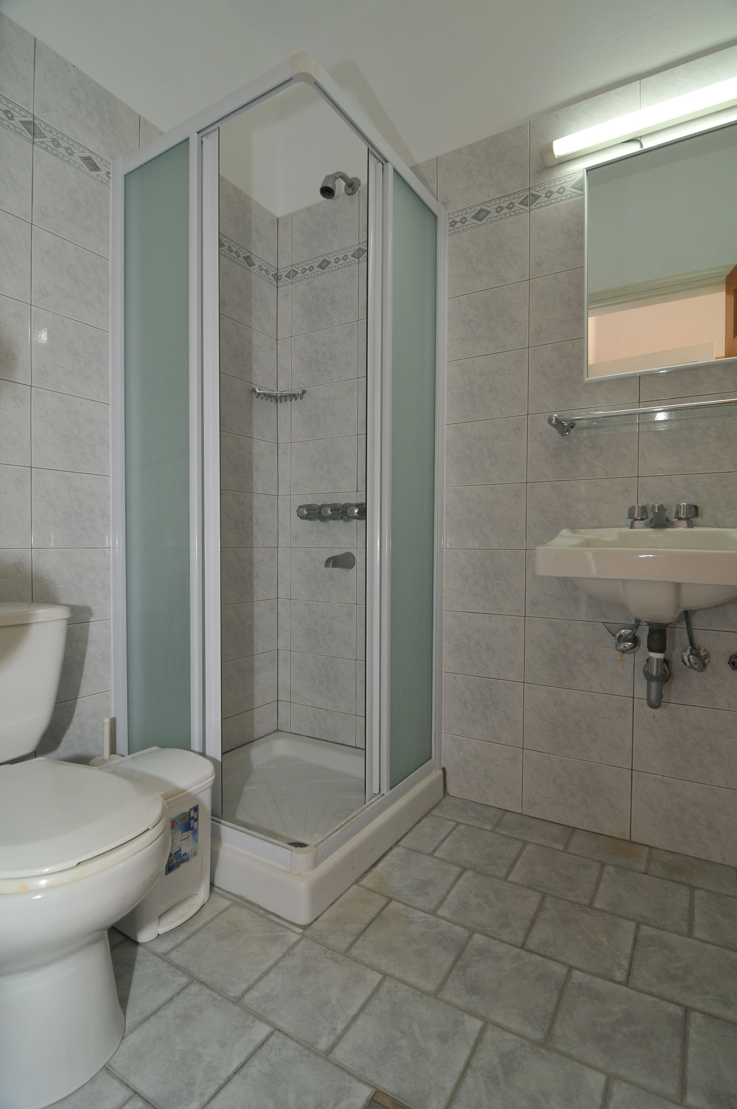standard room | bathroom | shower, hair dryer, towels