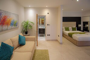 Deluxe Studio, 1 Double Bed with Sofa bed, Non Smoking | Living area | Flat-screen TV