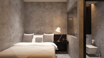 Een bureau, gratis wifi, beddengoed