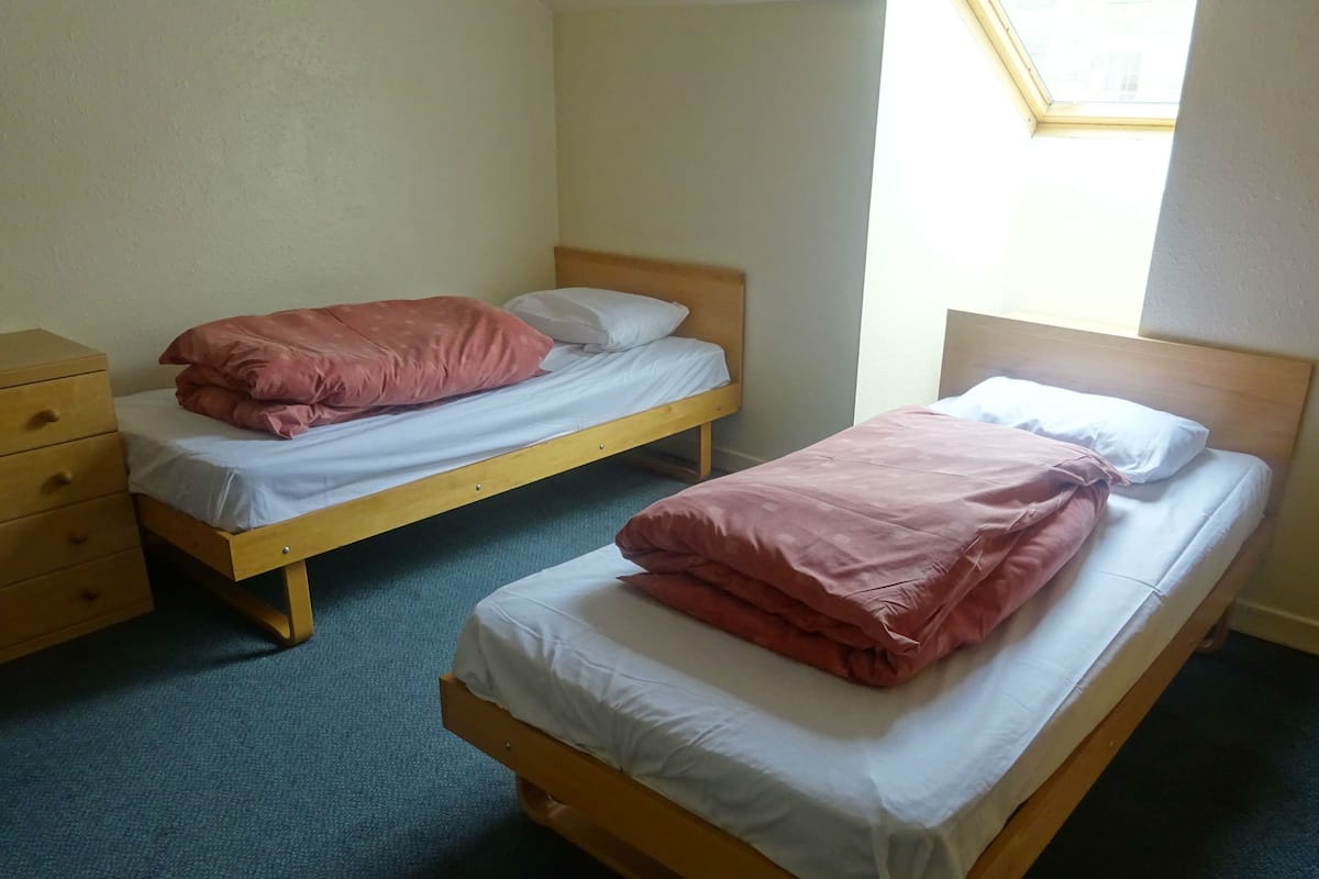 Basic Twin Room, 1 Bedroom, Shared Bathroom | In-room safe, desk, WiFi (free), bed sheets