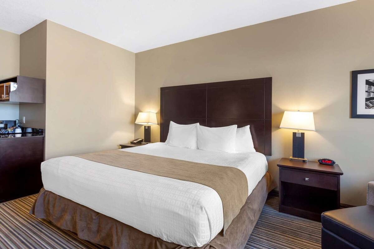 Pillow-top beds, desk, laptop workspace, iron/ironing board