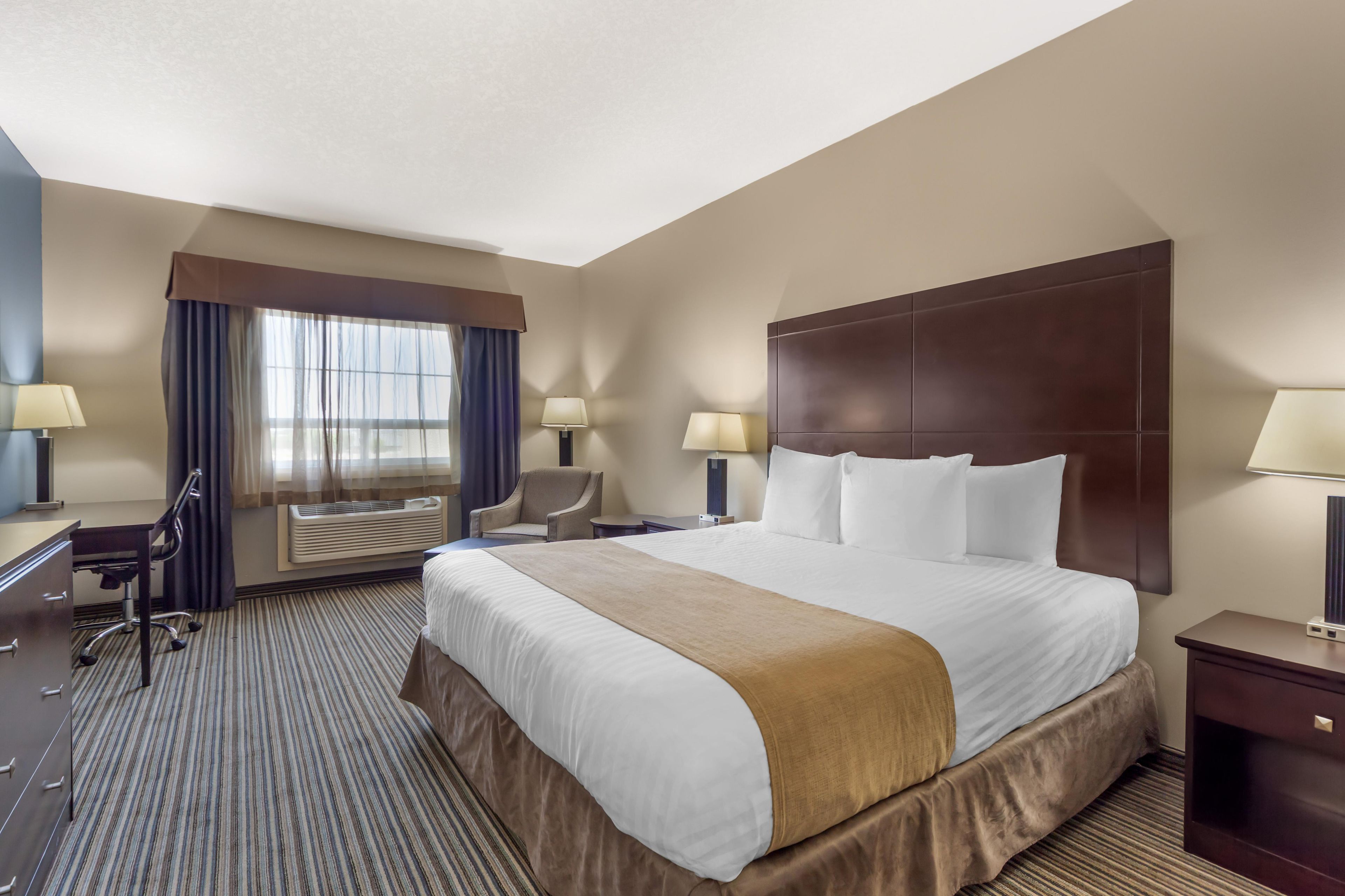 Pillowtop beds, desk, laptop workspace, iron/ironing board