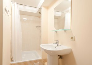 Bathroom | Shower, deep soaking tub, free toiletries, hair dryer