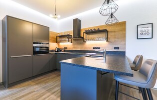 公寓, 2 间卧室, 桑拿浴 (Excl. 163 EUR cleaning fee) | 私人厨房 | 冰箱、微波炉、洗碗机、茶具/咖啡用具