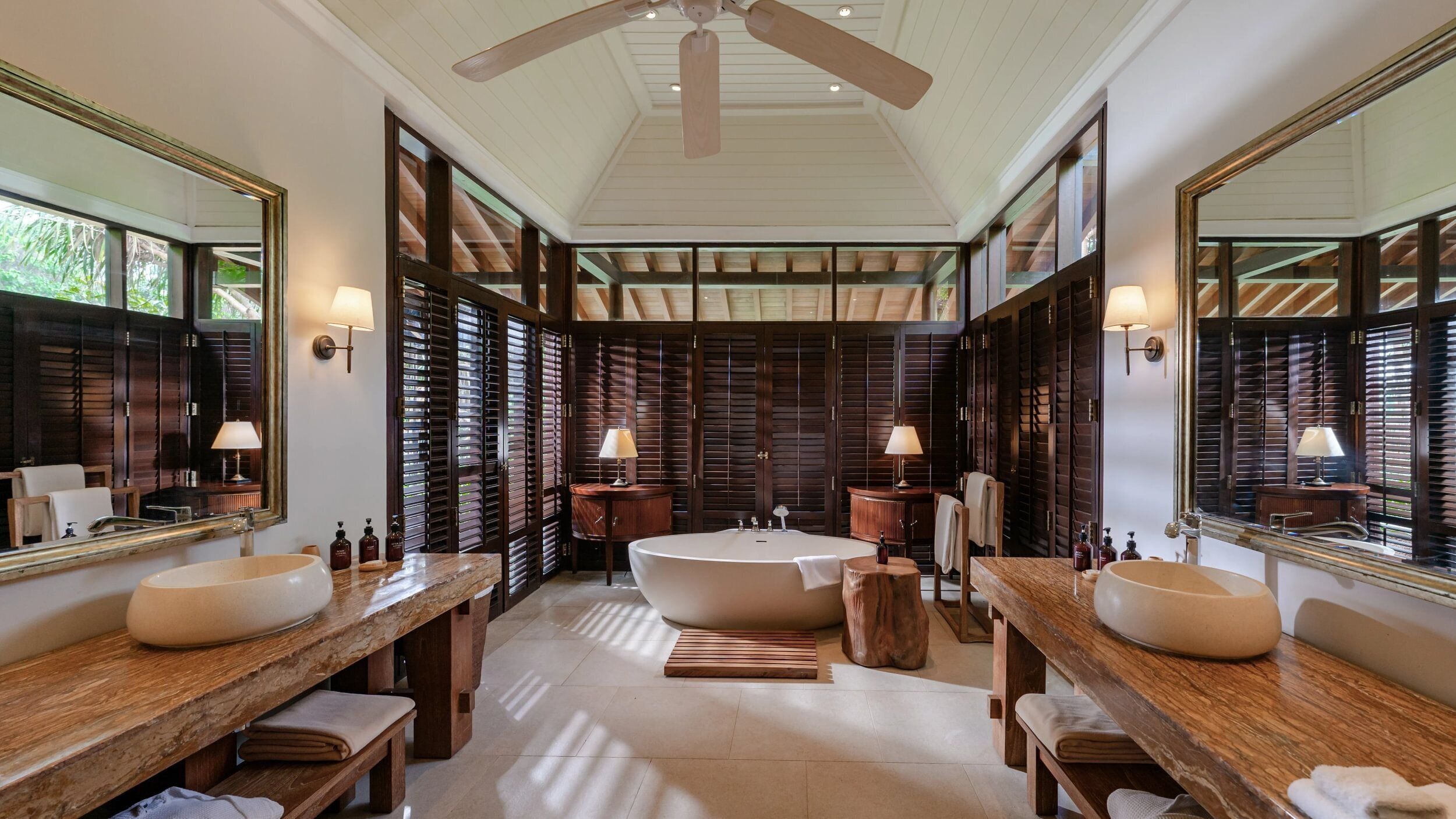 grand villa | bathroom | separate bathtub and shower, designer toiletries, hair dryer, bathrobes