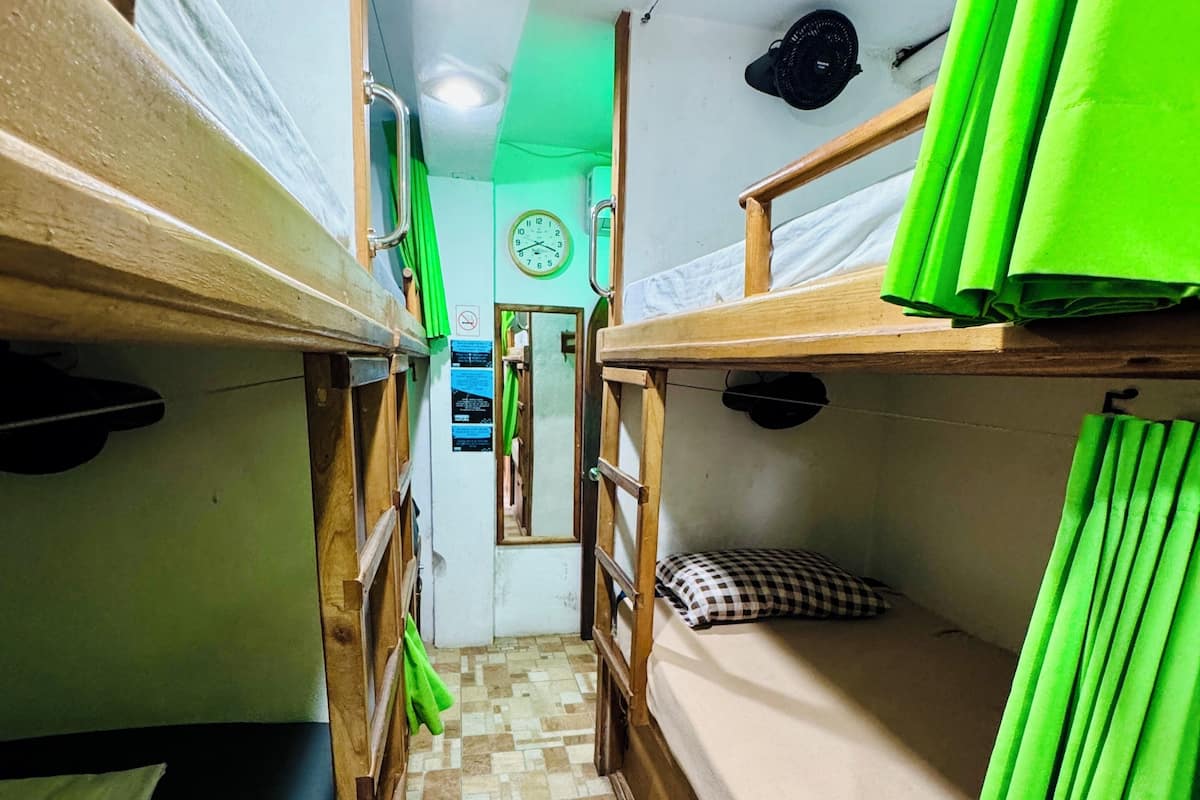 Camera, dormitorio misto, bagno condiviso (8 beds Verde) | Biancheria da letto di alta qualità, una cassaforte in camera